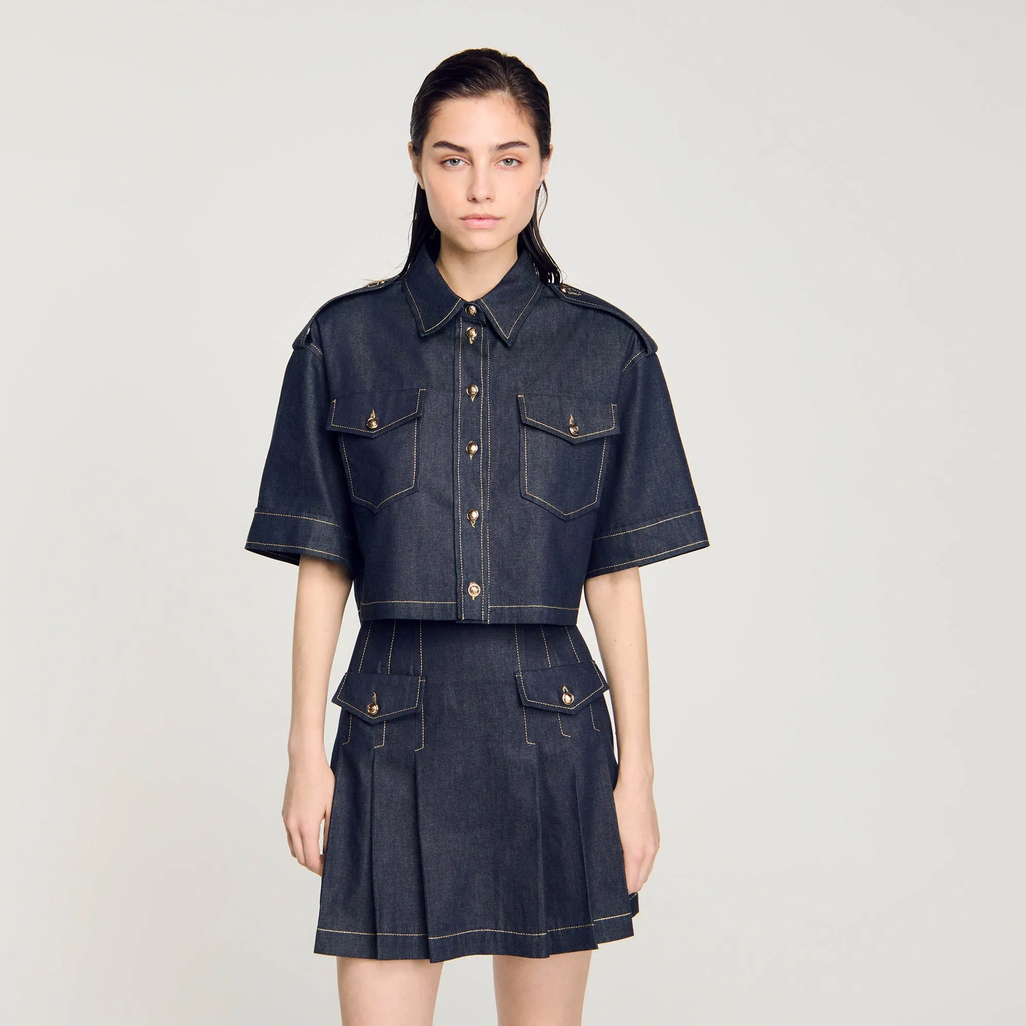 Officier Denim Shirt Deep Blu