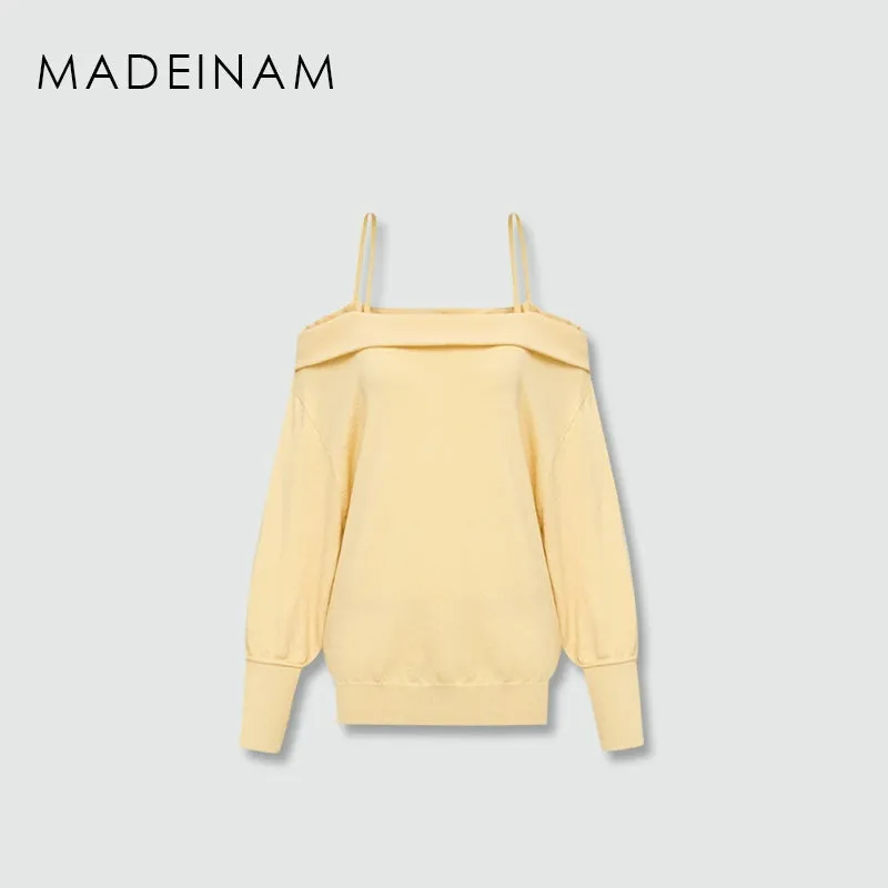 One-Shoulder Wool Blend Sweater