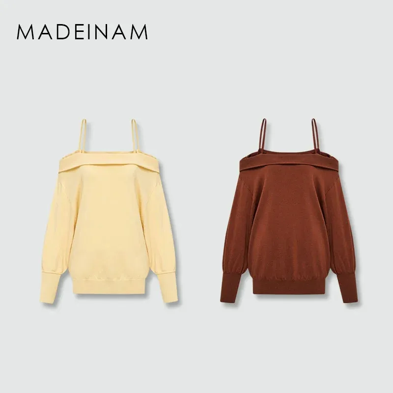 One-Shoulder Wool Blend Sweater