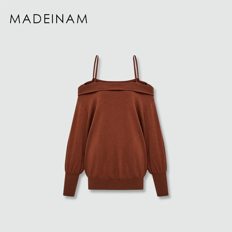 One-Shoulder Wool Blend Sweater