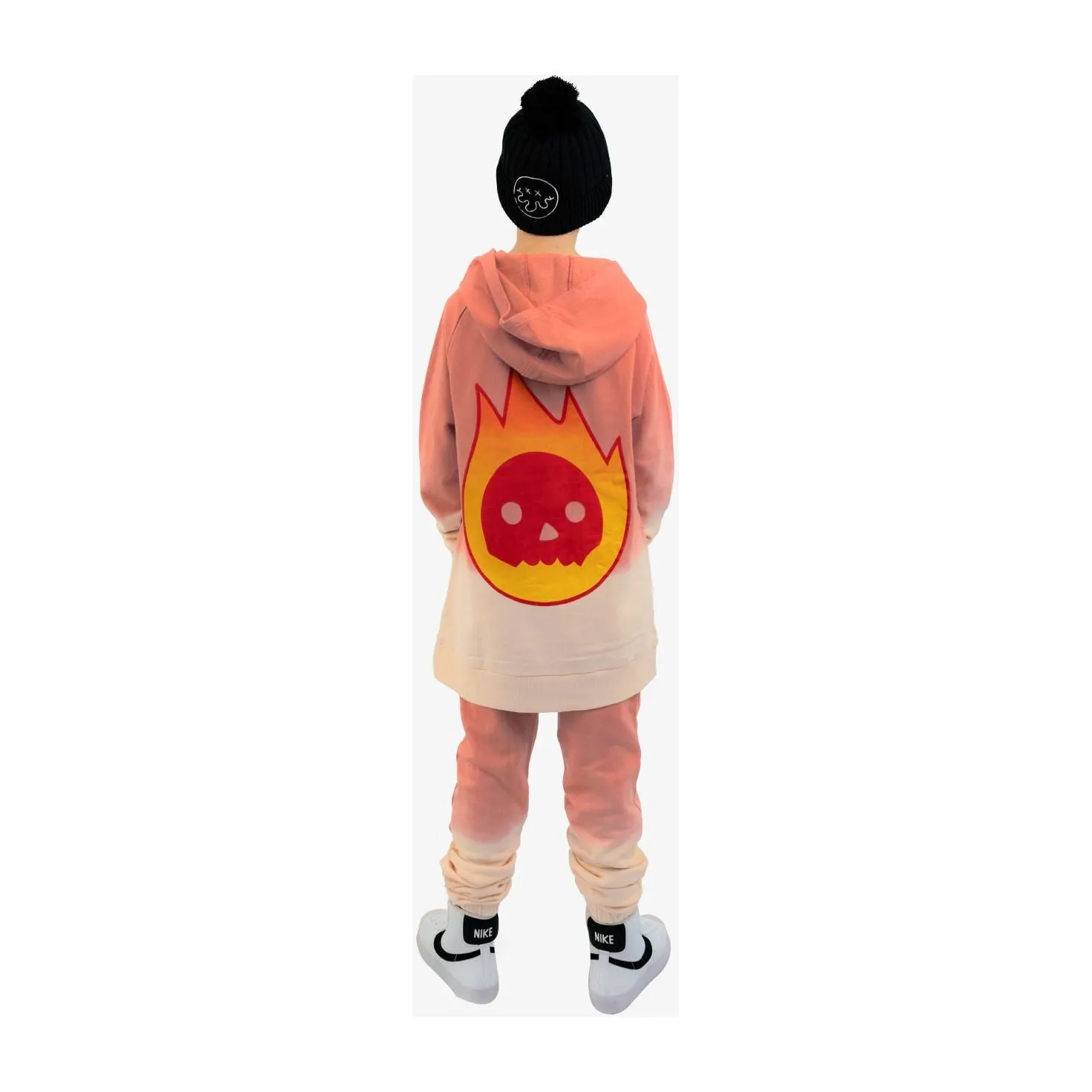 Orange Dip-Dye Flame Guy Hood