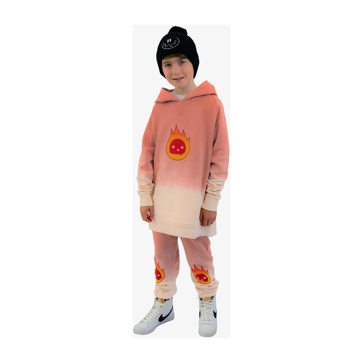 Orange Dip-Dye Flame Guy Hood