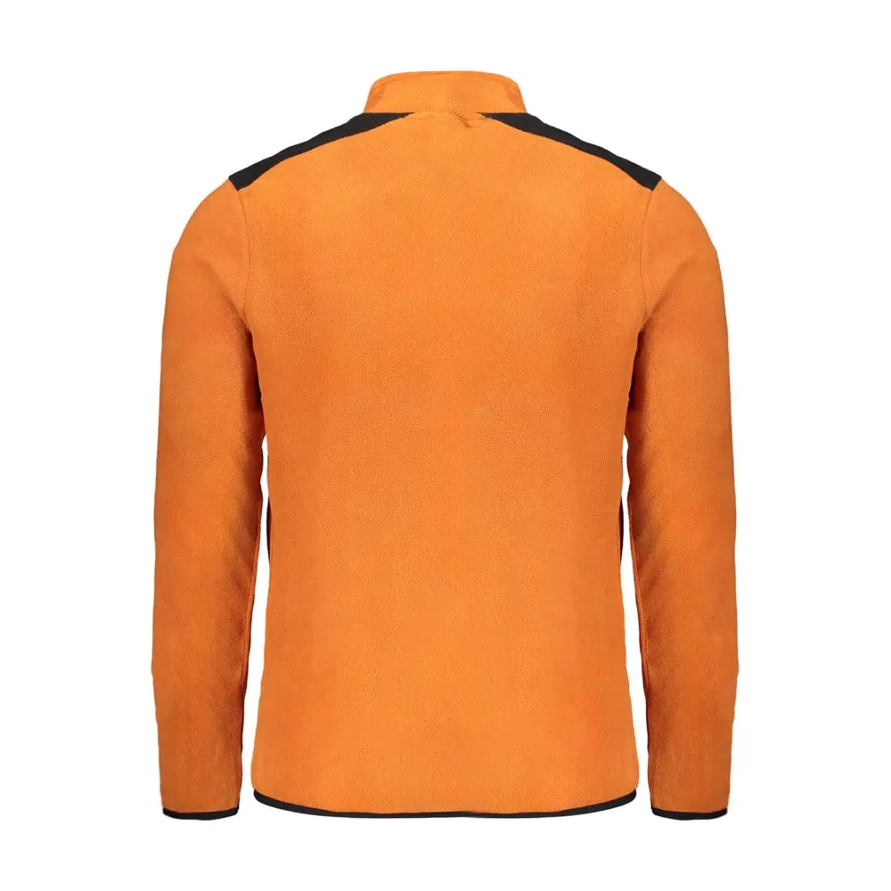 Orange Polyester Men Sweater