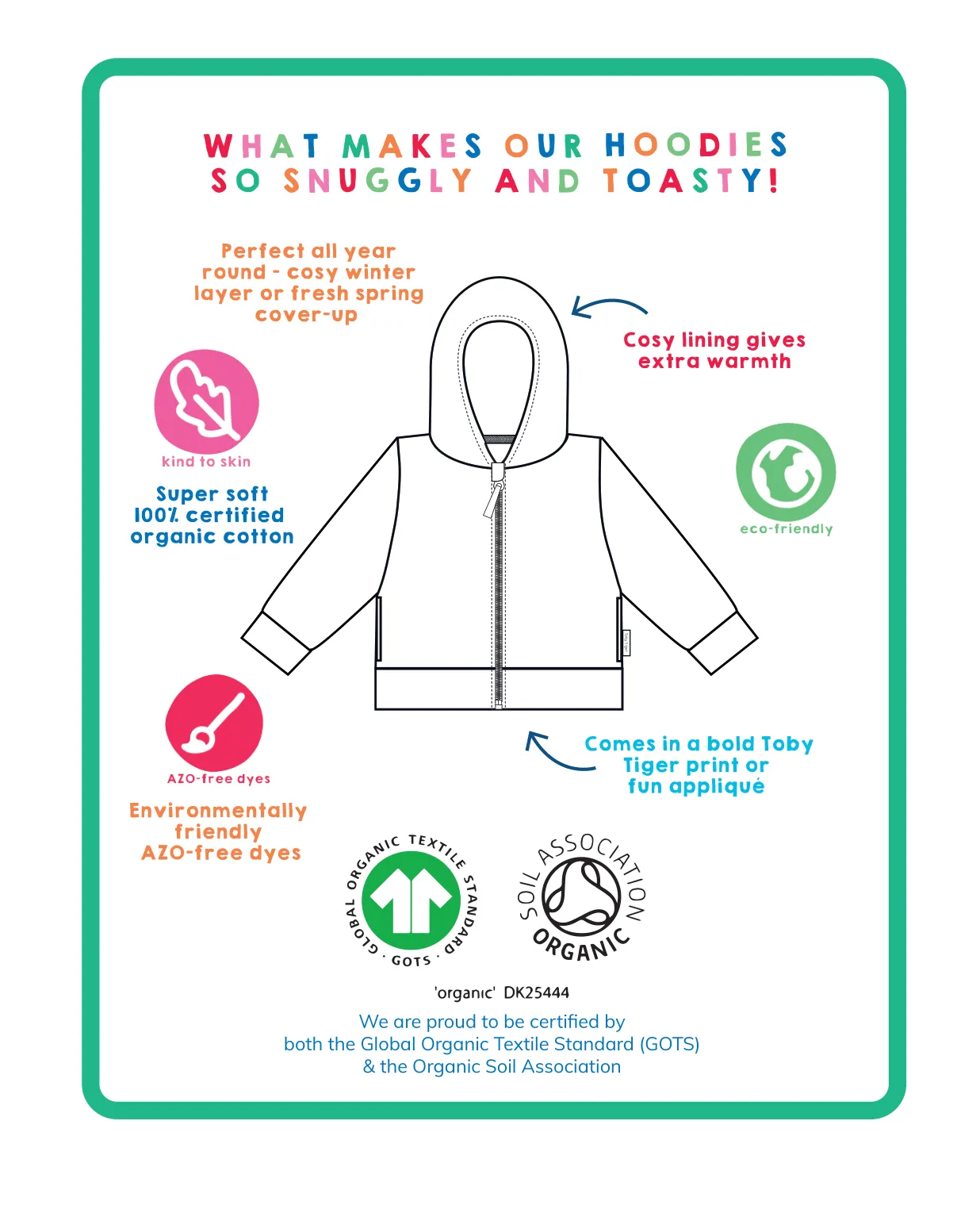 Organic Leaping Bunny Applique Hoodie