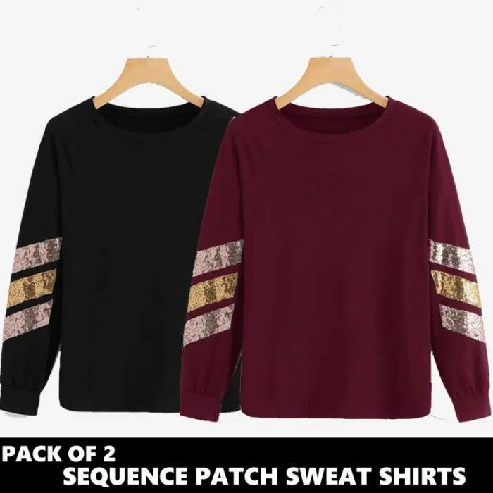 PACK OF 2 SEQUENCE PATCH SWEAT SHIRTS