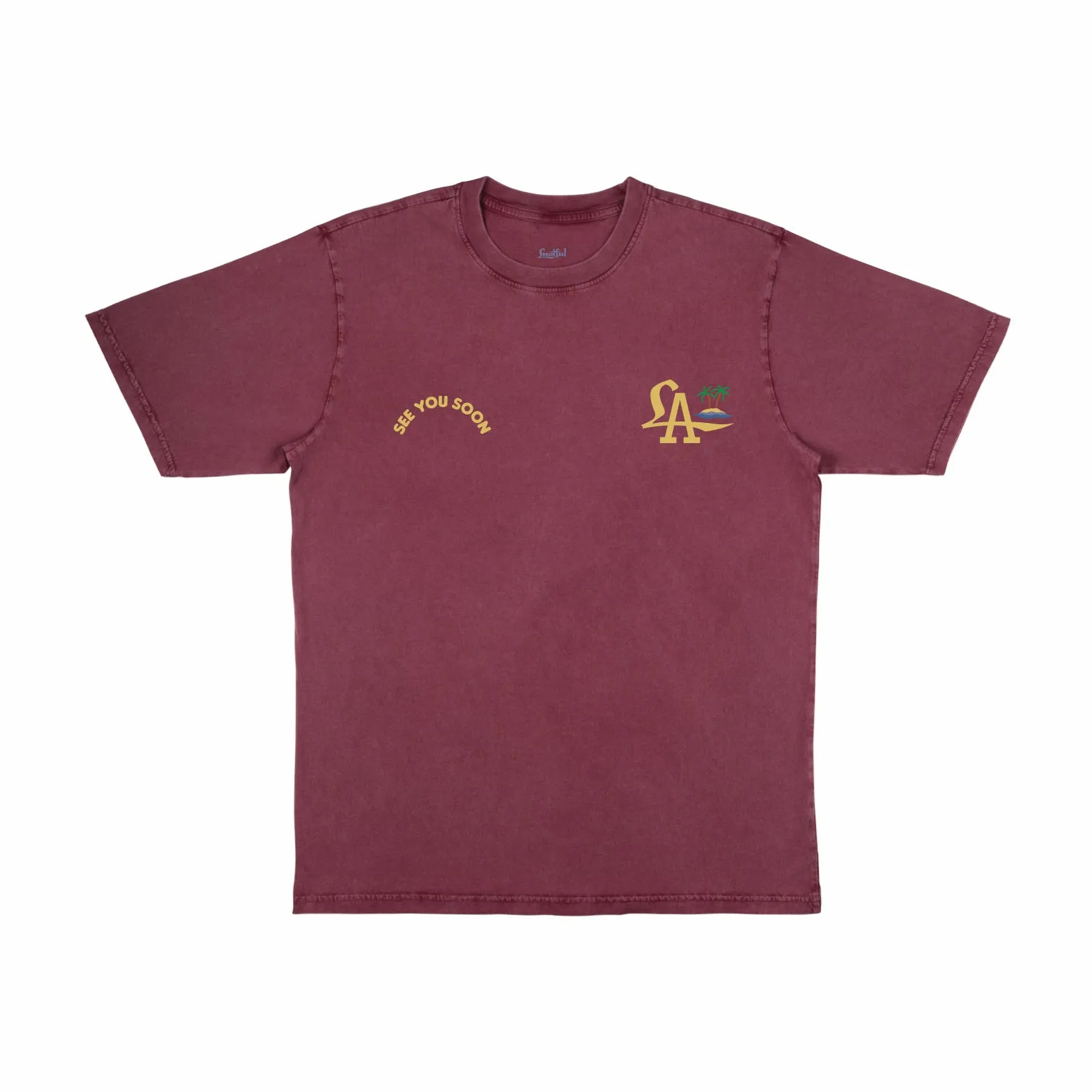 Palms in aged burgundy