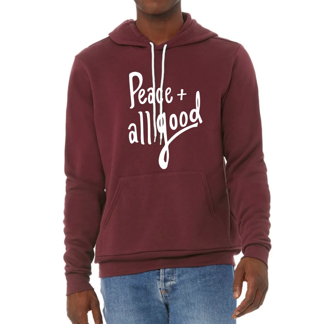 Peace   All Good Hooded Sweatshirt - Cardinal