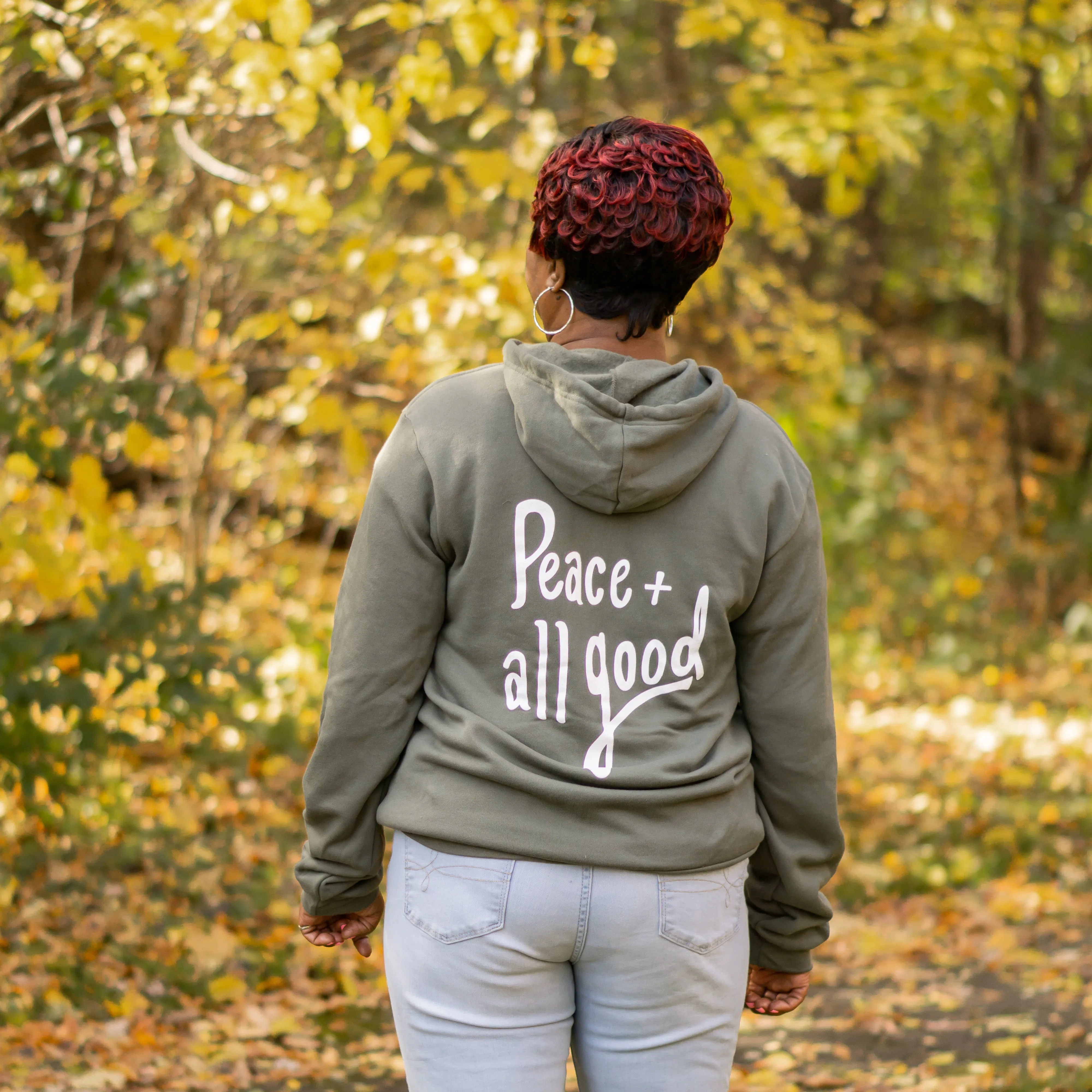 Peace   All Good - Zip Up - Olive