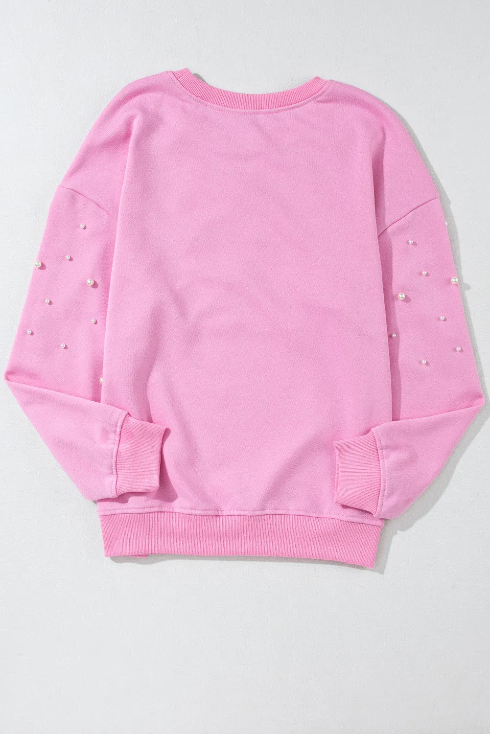 Pearl Detail Ribbed Sweatshirt