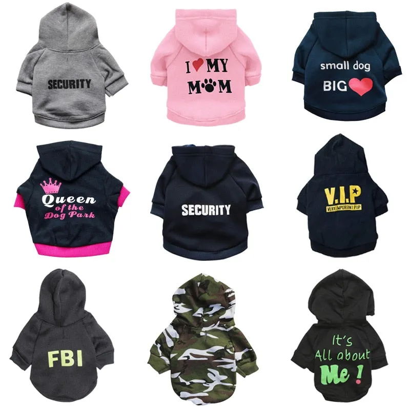 Pet Dog Cat Puppy Warm Security Clothes Hooded Sweaters Winter Coat Costume Clothes