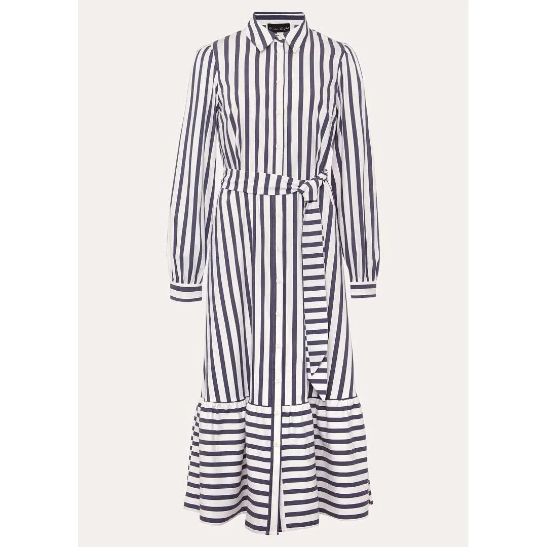 Phase Eight Henley Striped Midaxi Dress - Navy/Ivory
