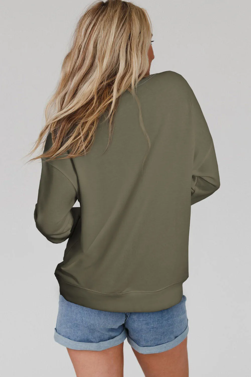 Pickle Green Gray COOL MOMS CLUB Drop Shoulder Sweatshirt
