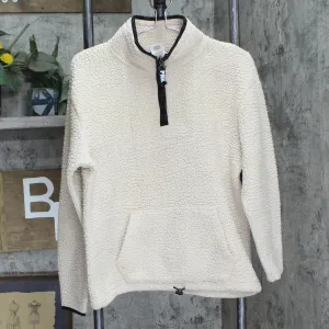 Pink by Victoria's Secret Womens Sherpa Pullover Sweater Ivory Off White S