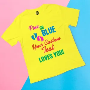Pink or Blue Grandma Grandpa Customized Text Based Baby Announcement Gift T-Shirts
