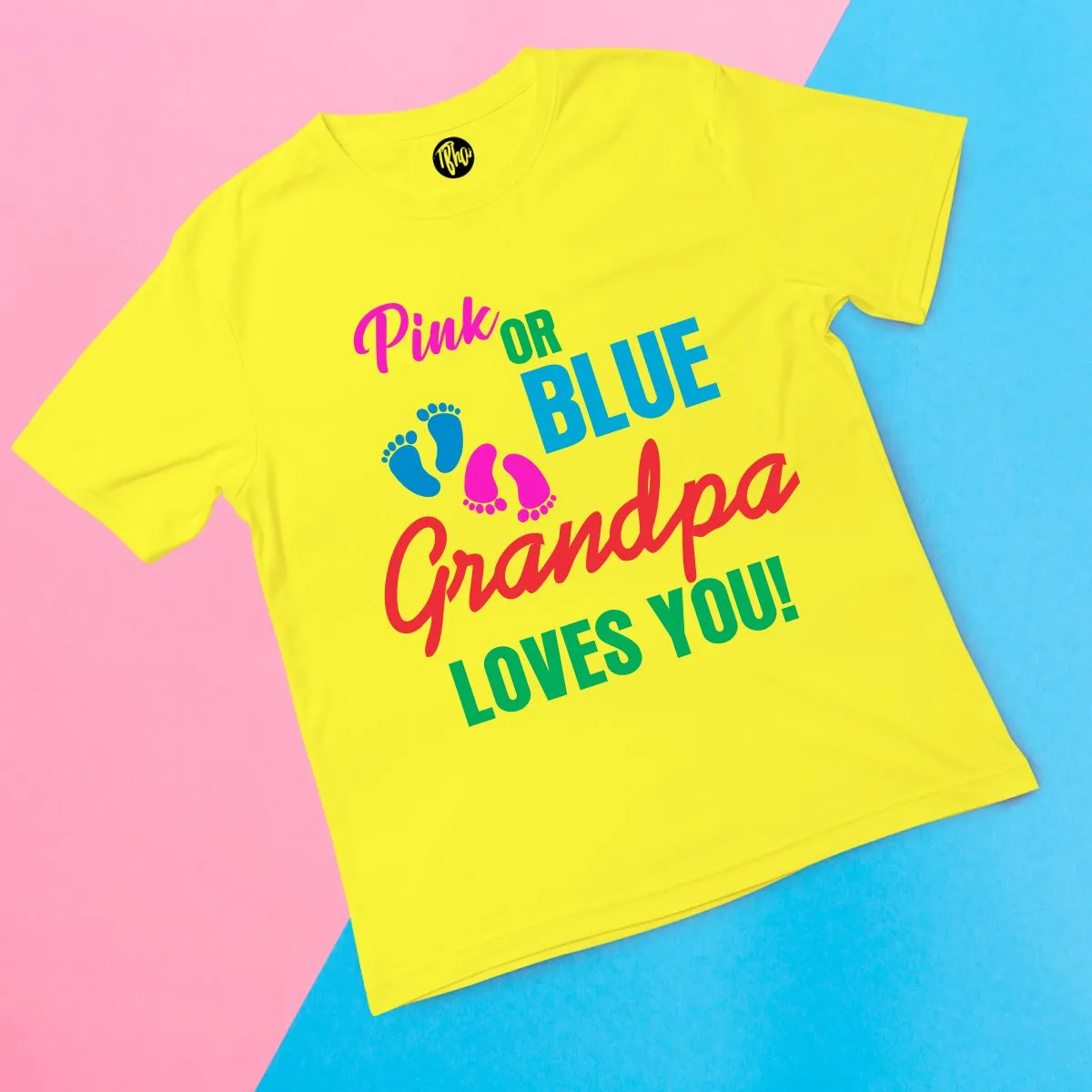Pink or Blue Grandma Grandpa Customized Text Based Baby Announcement Gift T-Shirts