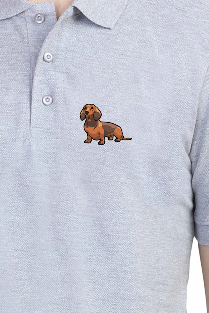 Polo Neck T-Shirt (Men) - Dash Dash Dachshund (11 Colours)
