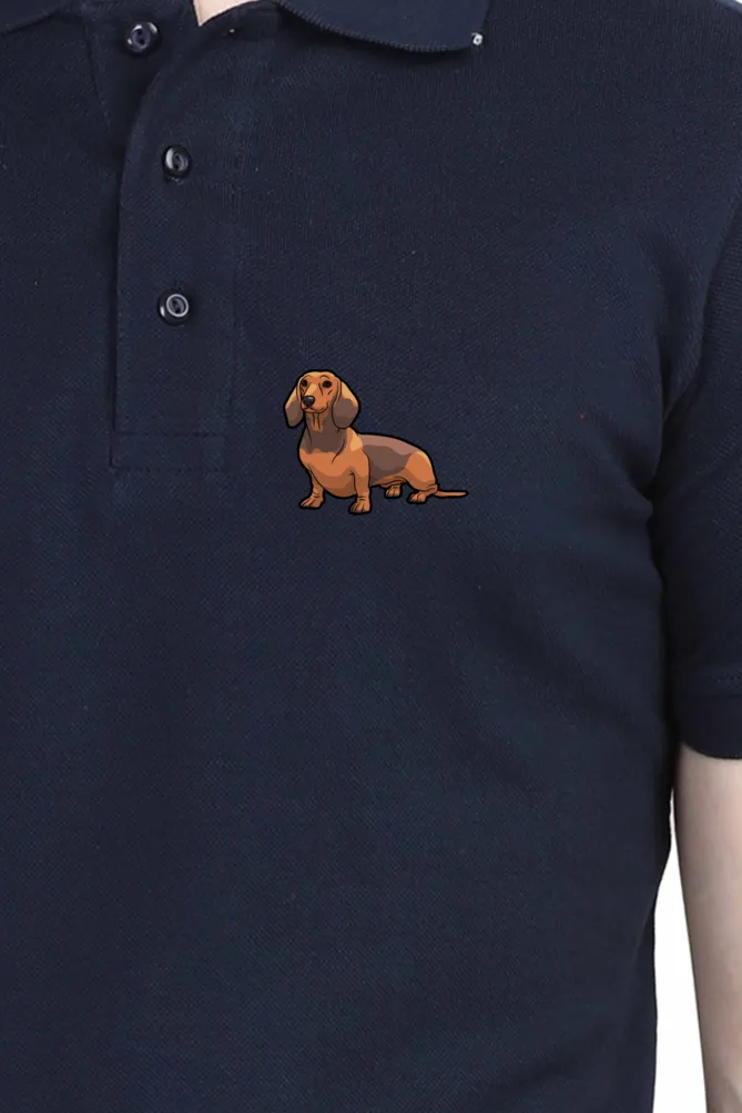 Polo Neck T-Shirt (Men) - Dash Dash Dachshund (11 Colours)