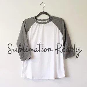 Polyester Raglan Sleeve Shirts - Ladies GREY