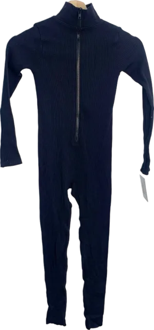 PrettyLittleThing Black Ribbed Onesie XS