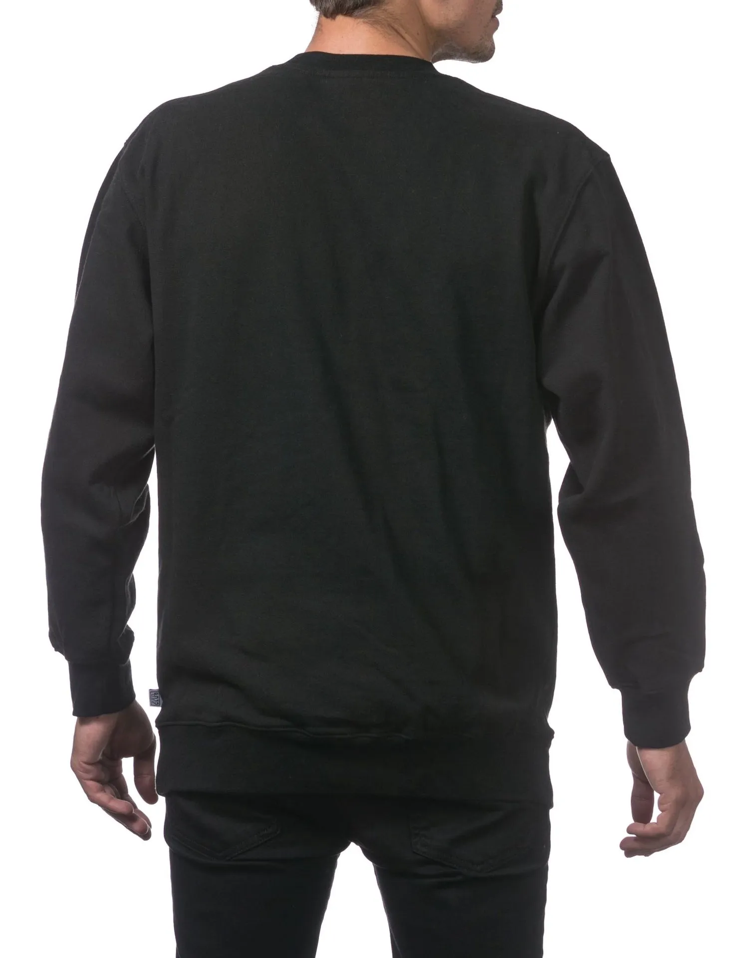 Pro Club Heavyweight Crew Neck Fleece Pullover Sweater (13oz) - BLACK