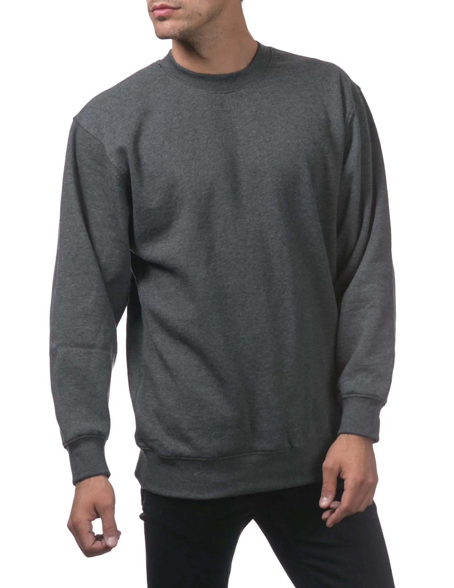 Pro Club Heavyweight Crew Neck Fleece Pullover Sweater (13oz) - CHARCOAL