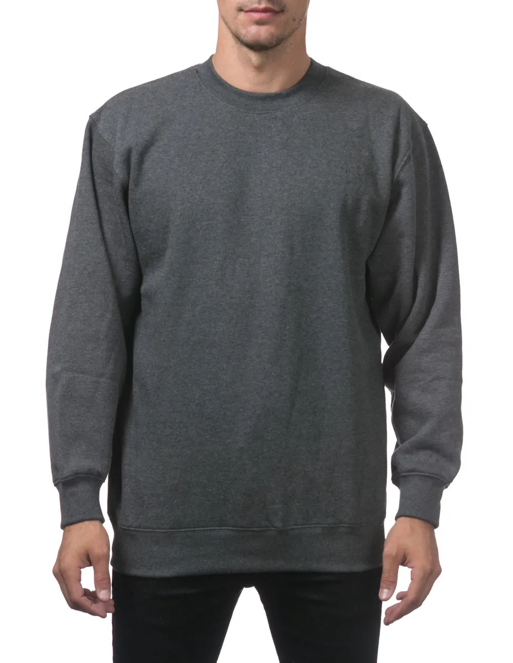 Pro Club Heavyweight Crew Neck Fleece Pullover Sweater (13oz) - CHARCOAL