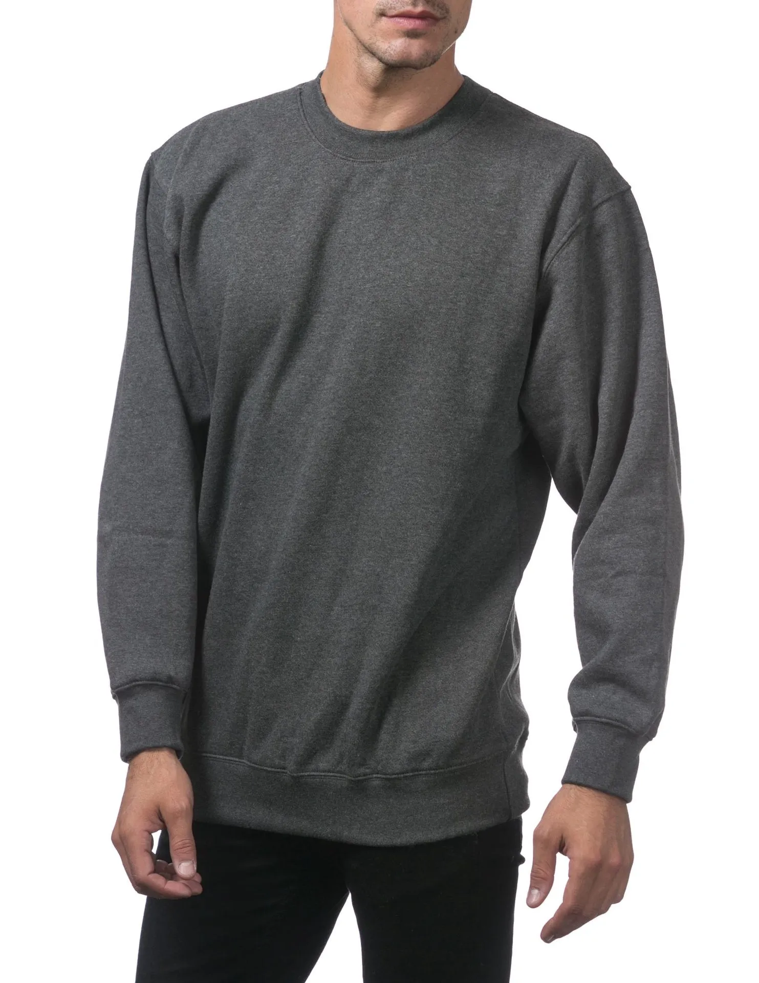 Pro Club Heavyweight Crew Neck Fleece Pullover Sweater (13oz) - CHARCOAL