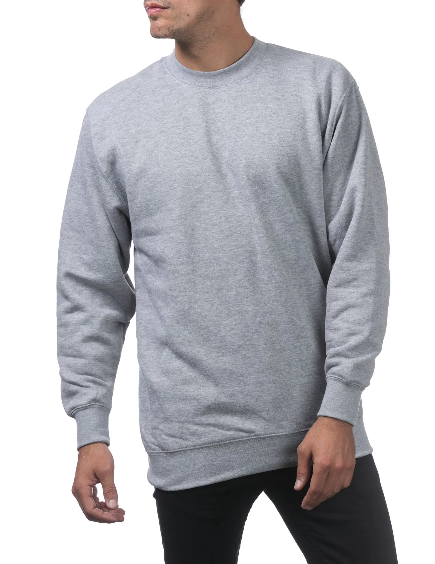 Pro Club Heavyweight Crew Neck Fleece Pullover Sweater (13oz) - GRAY