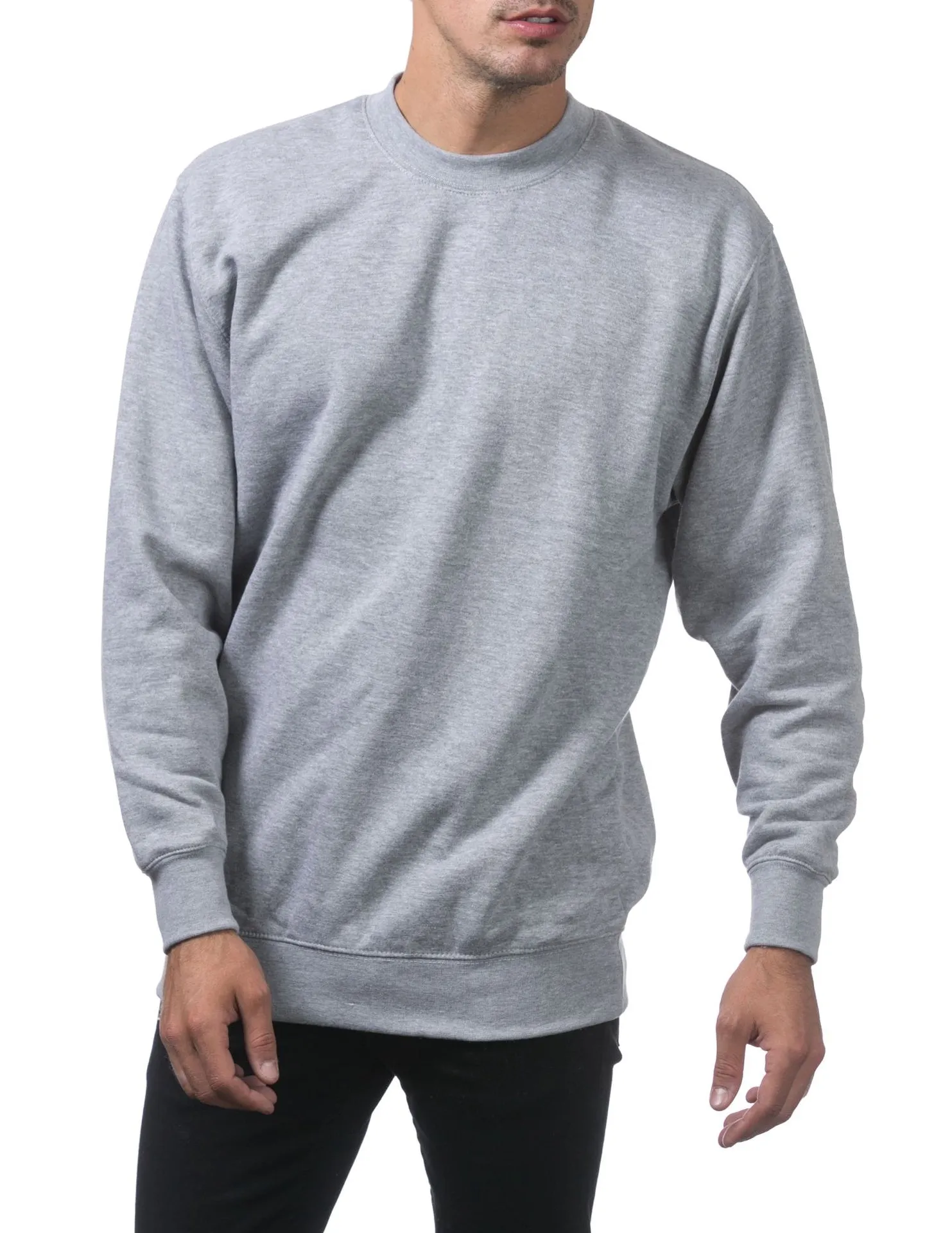 Pro Club Heavyweight Crew Neck Fleece Pullover Sweater (13oz) - GRAY