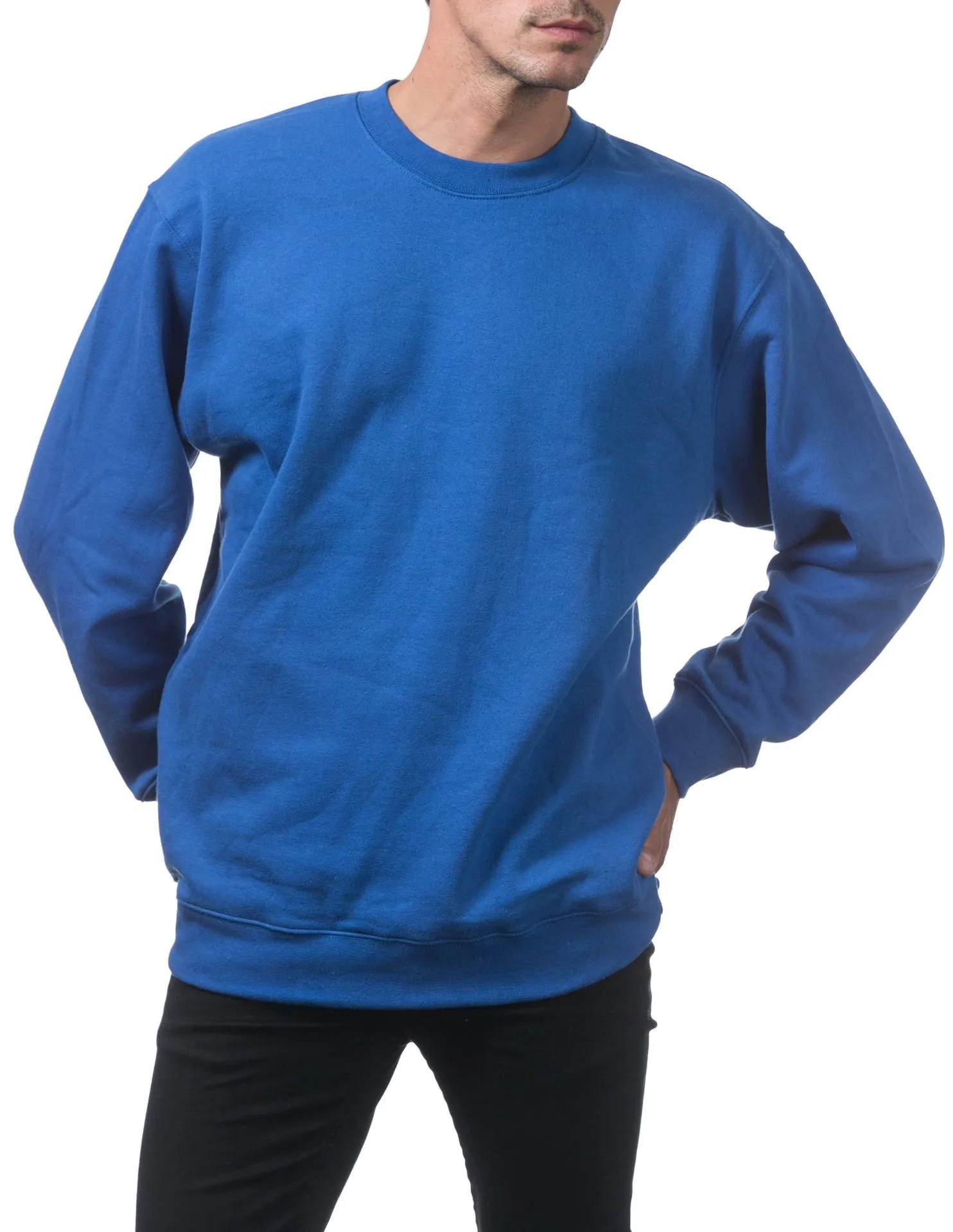 Pro Club Heavyweight Crew Neck Fleece Pullover Sweater (13oz) - ROYAL