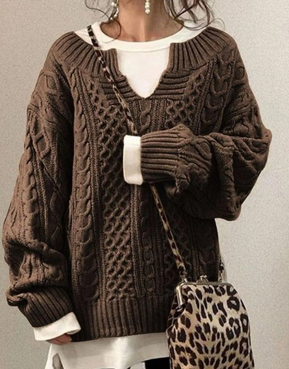 Pull Vintage à Manches Longues – Regarder Intemporel et Élégant