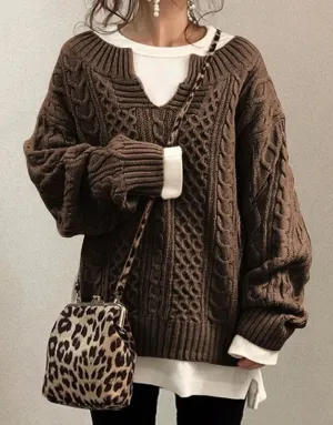 Pull Vintage à Manches Longues – Regarder Intemporel et Élégant