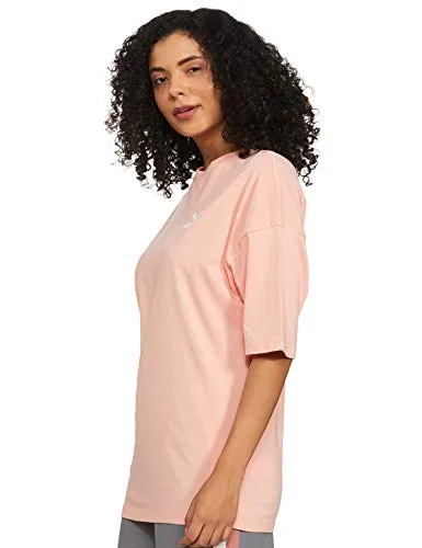 Puma Women's Solid Regular T-Shirt (59957926_Apricot Blush XS)