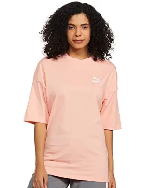 Puma Women's Solid Regular T-Shirt (59957926_Apricot Blush XS)