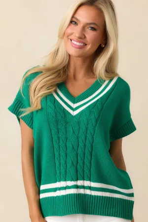 Putting In The Work Oversized Green Sweater Vest
