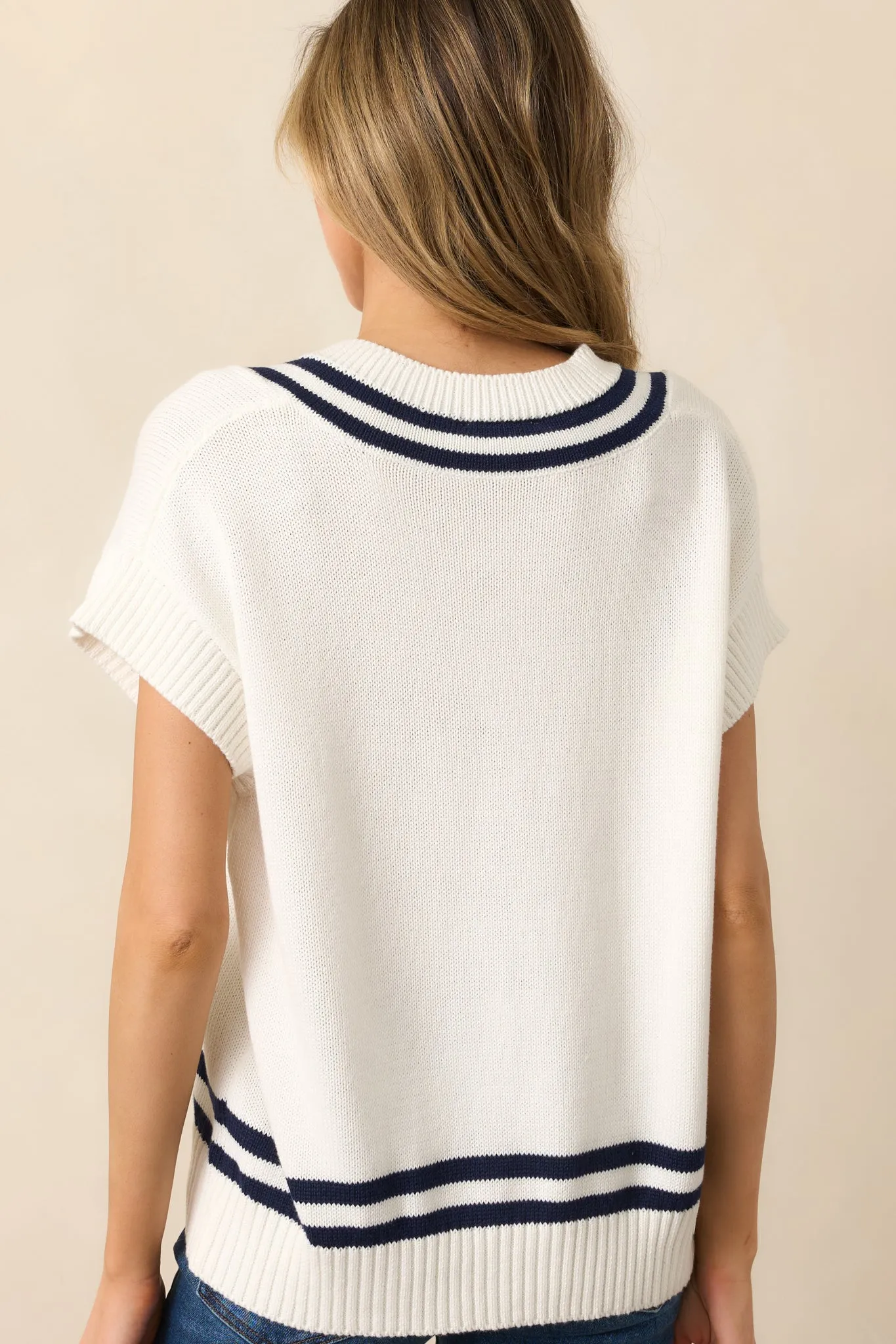 Putting In The Work Oversized White Sweater Vest
