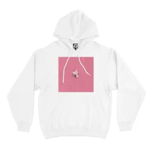 "Angy" Basic Hoodie White/Pink