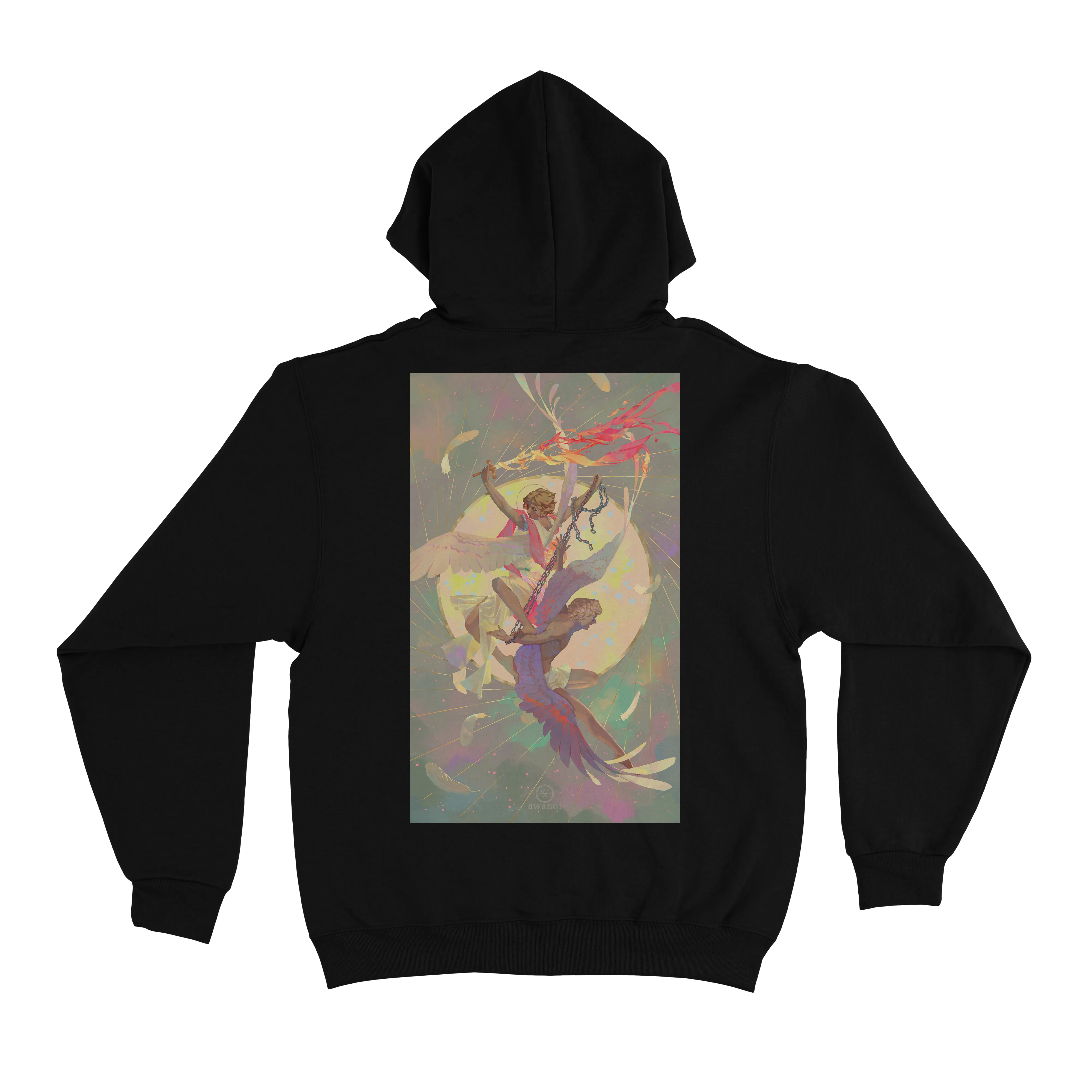"Archangel" Basic Hoodie Black/White
