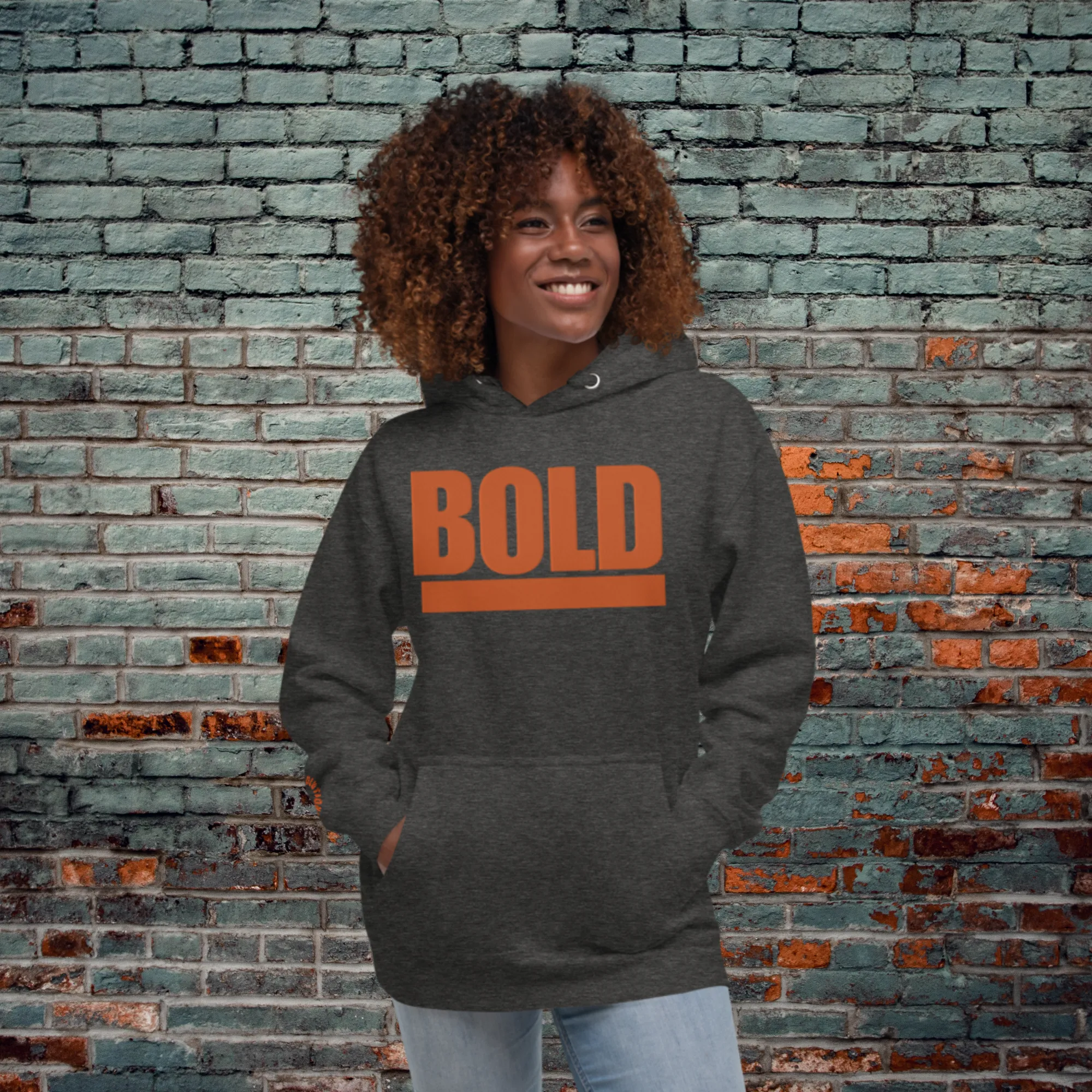 "BOLD" Unisex Embroidered Hoodie (Orange Theme)