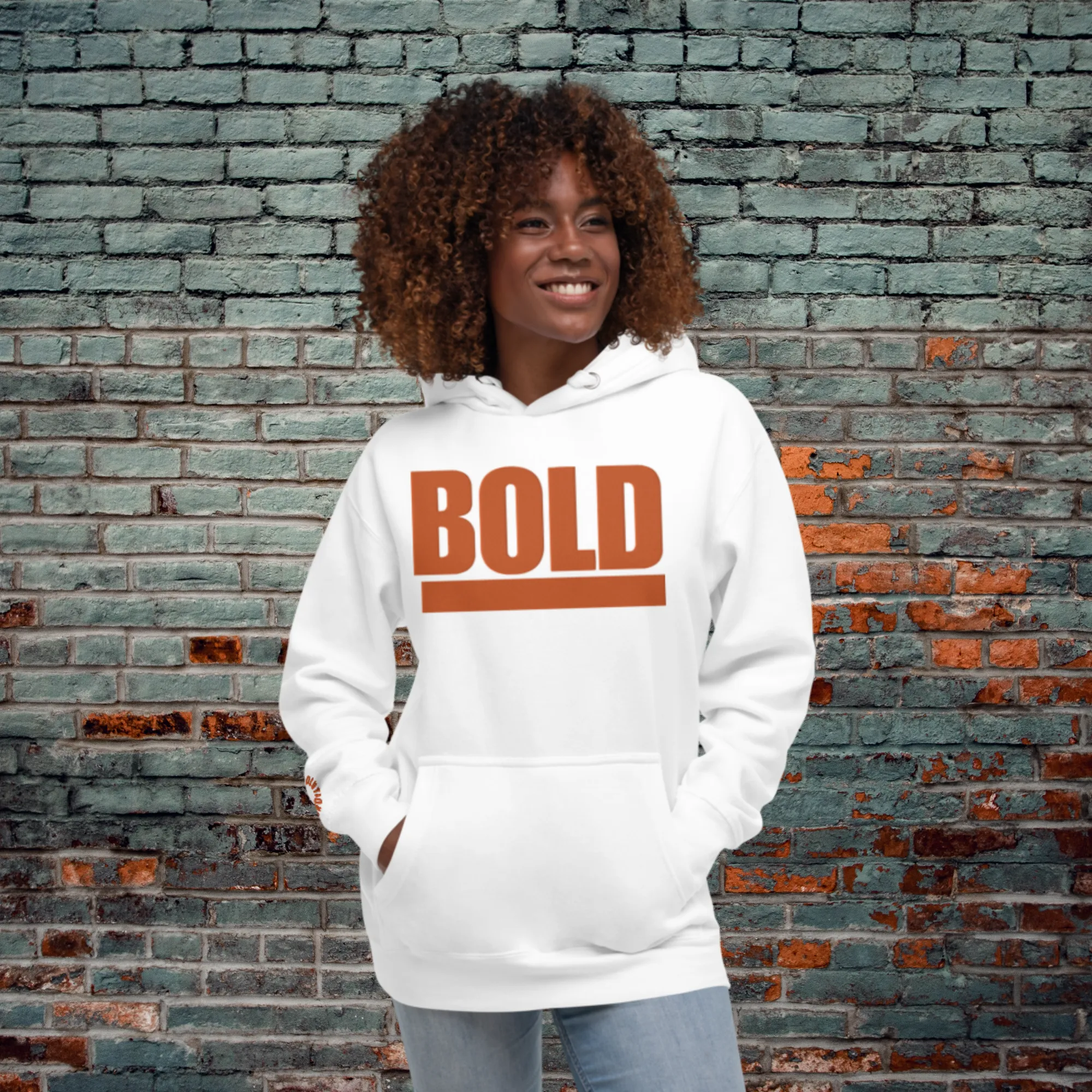"BOLD" Unisex Embroidered Hoodie (Orange Theme)