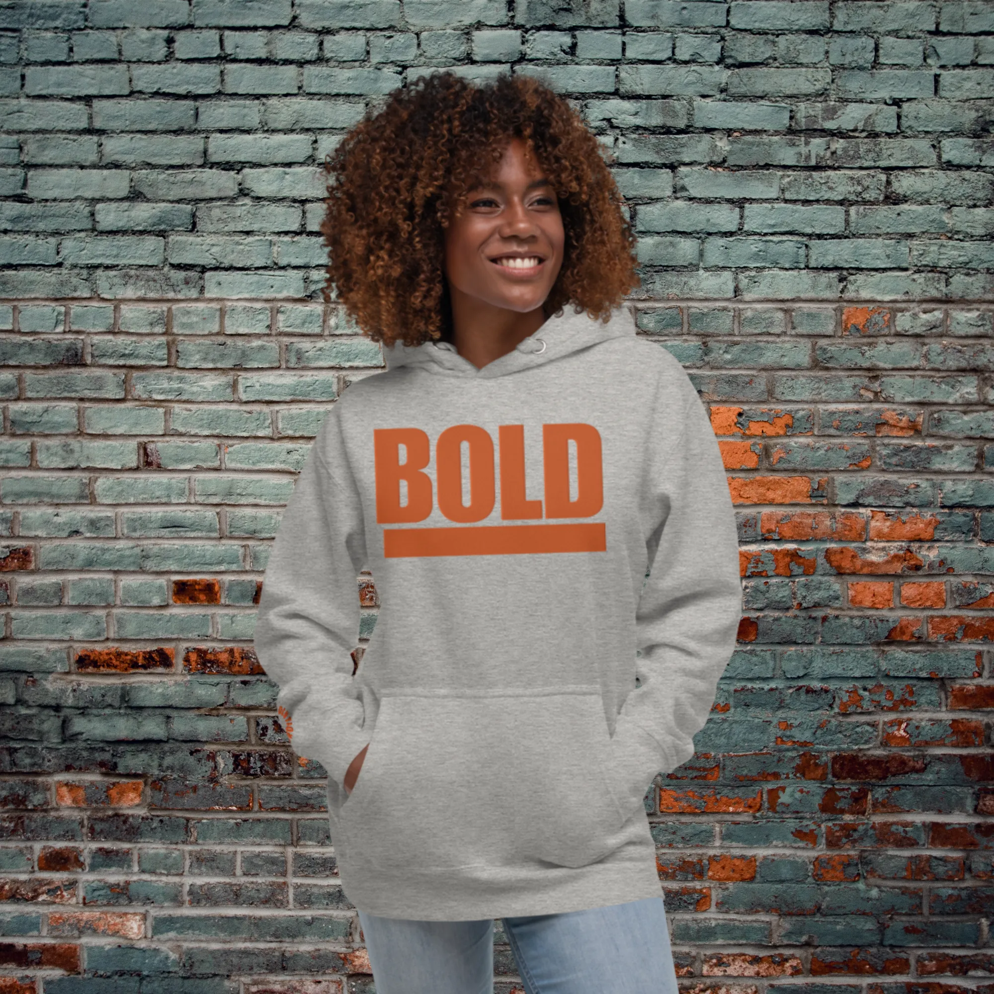 "BOLD" Unisex Embroidered Hoodie (Orange Theme)