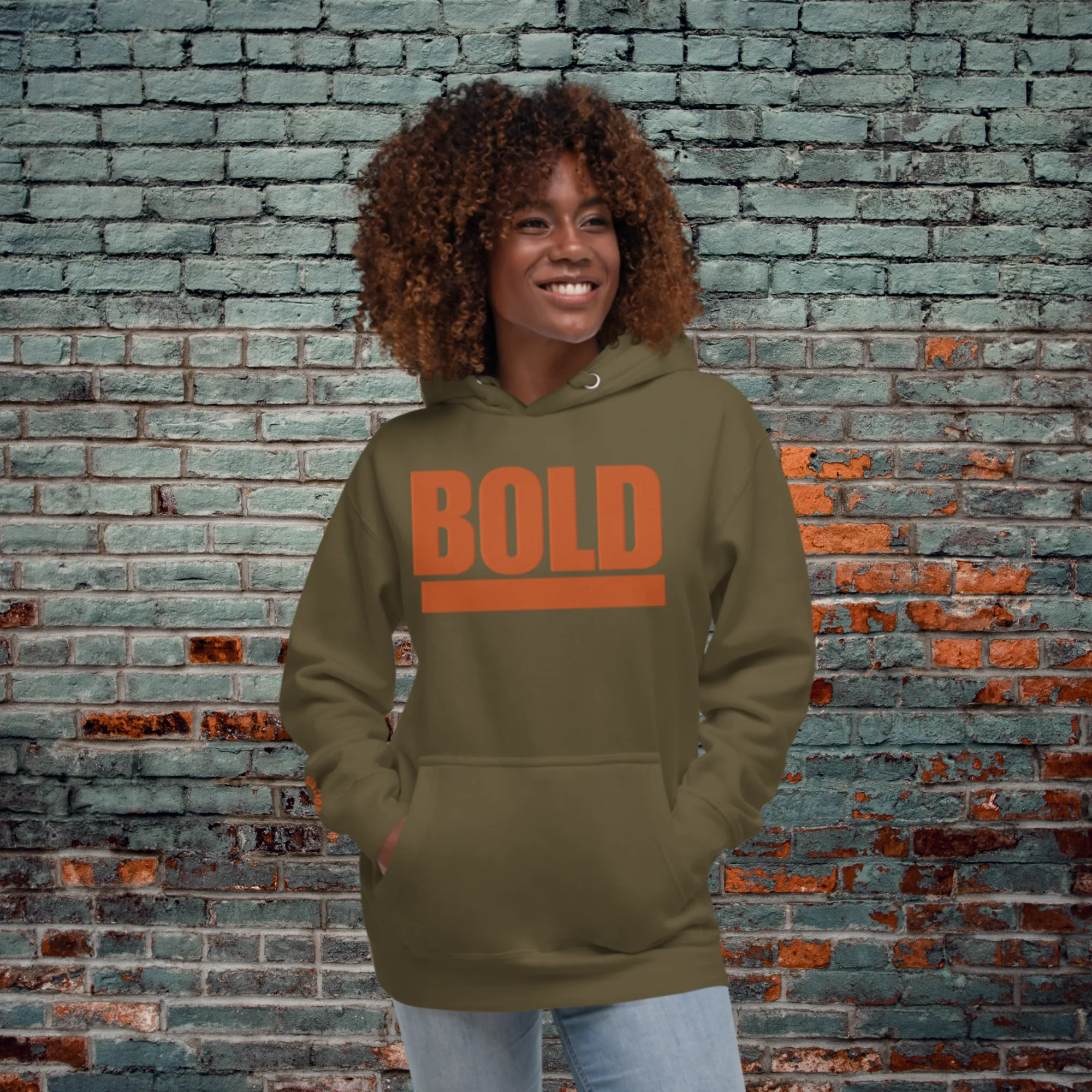 "BOLD" Unisex Embroidered Hoodie (Orange Theme)