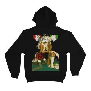 "Borzoi Sisters" Basic Hoodie Black/White