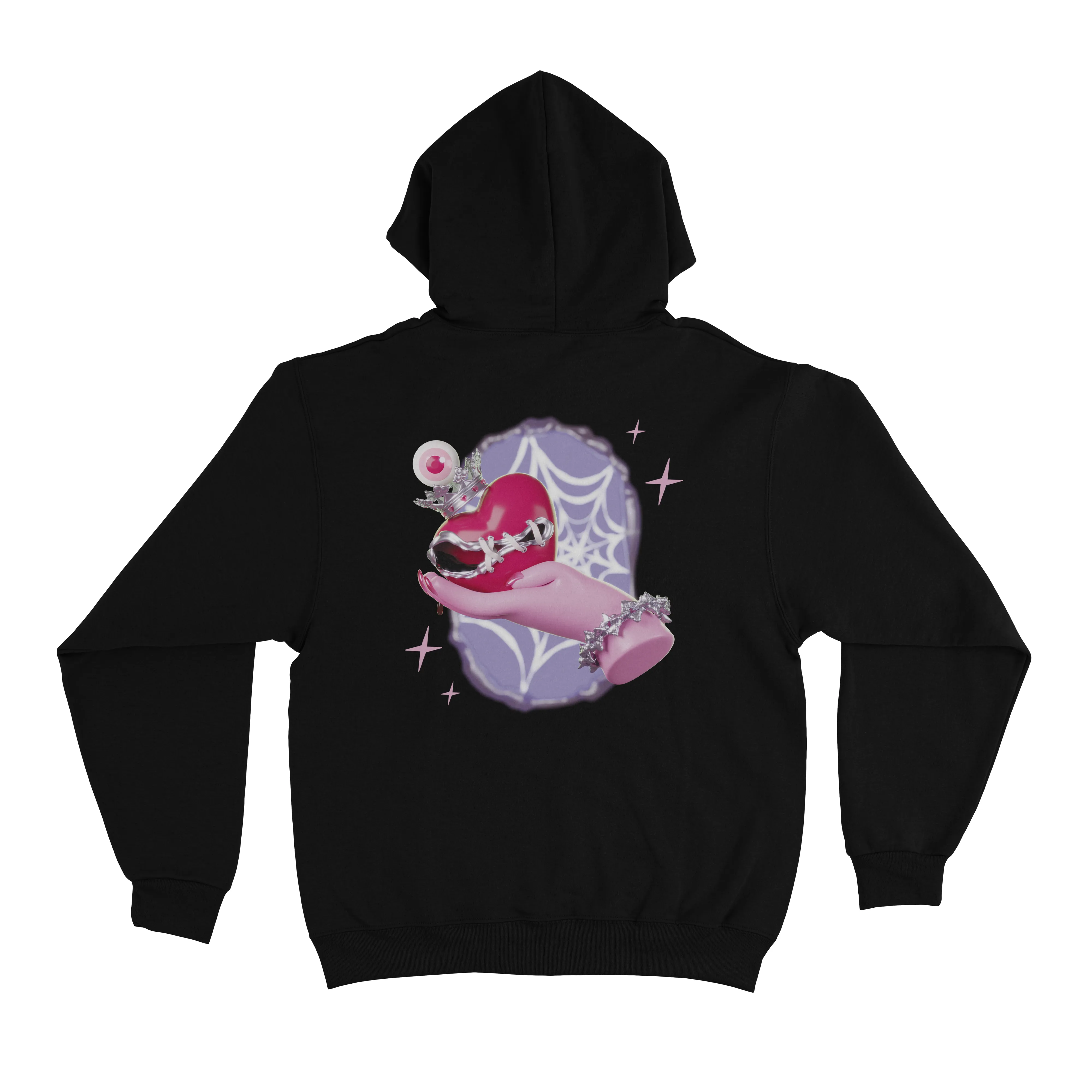 "Broken Heart" Basic Hoodie White/Black/Cobalt Blue