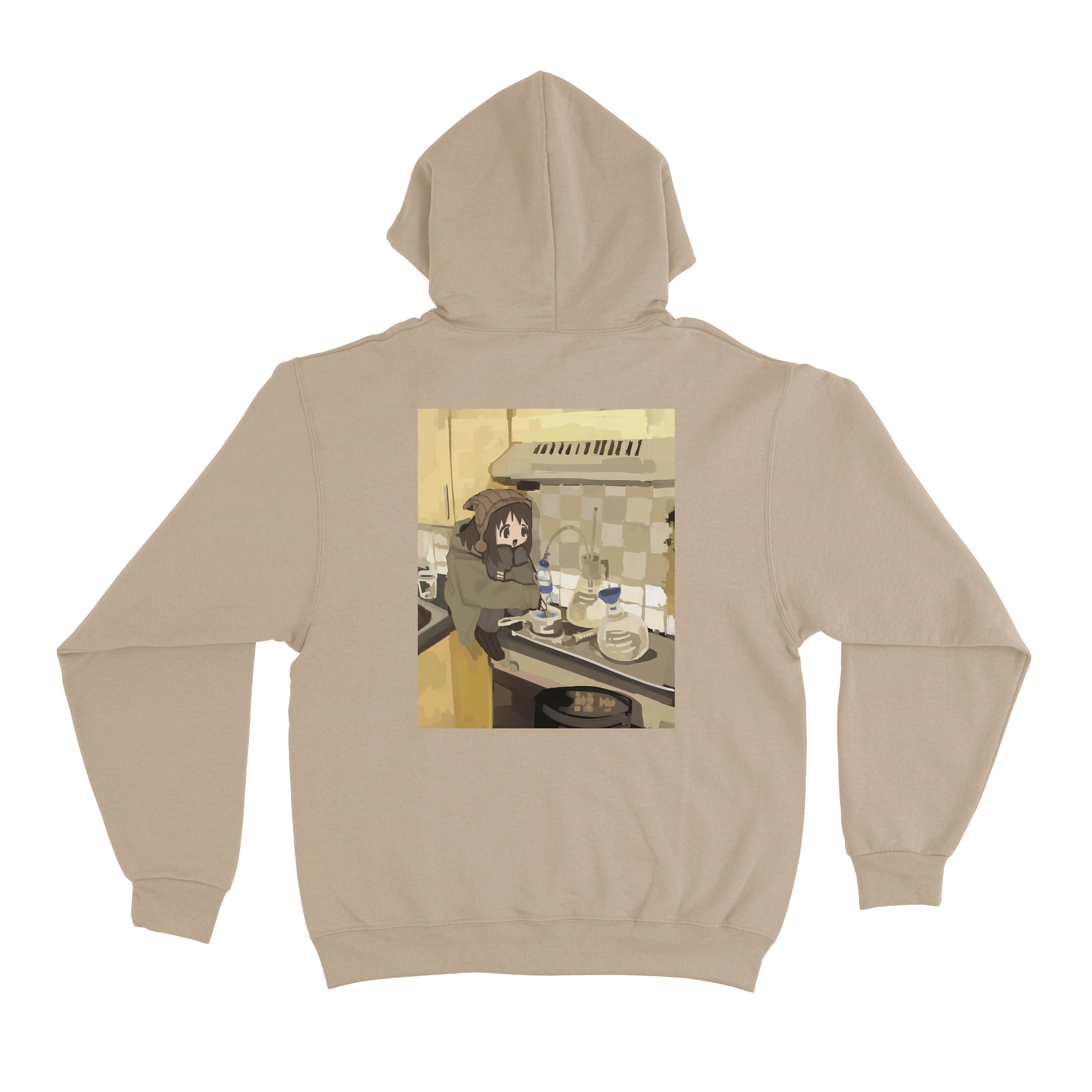 "Cooking" Basic Hoodie Beige/White