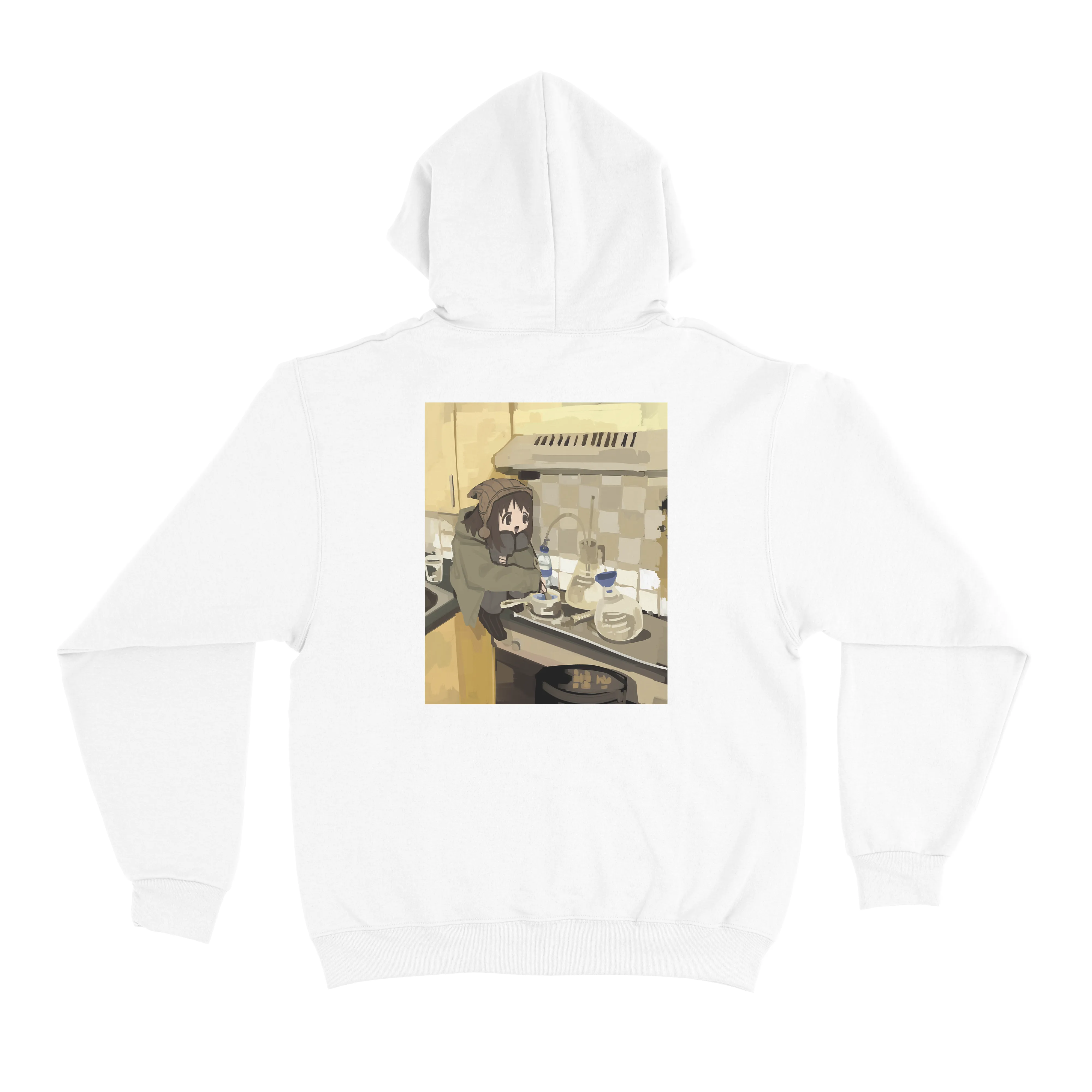 "Cooking" Basic Hoodie Beige/White