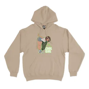 "Cool Girl" Fleece Hoodie Beige