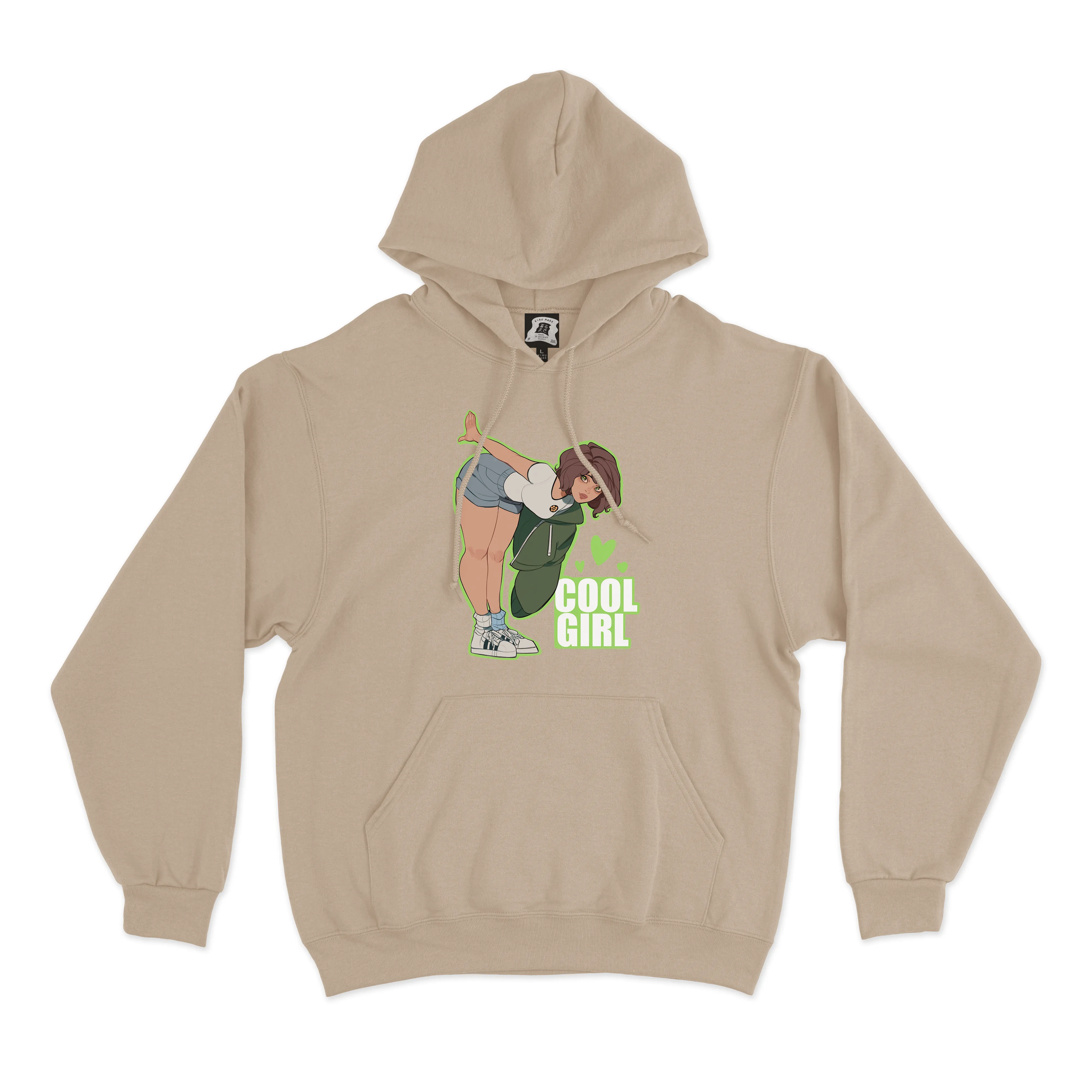 "Cool Girl" Fleece Hoodie Beige