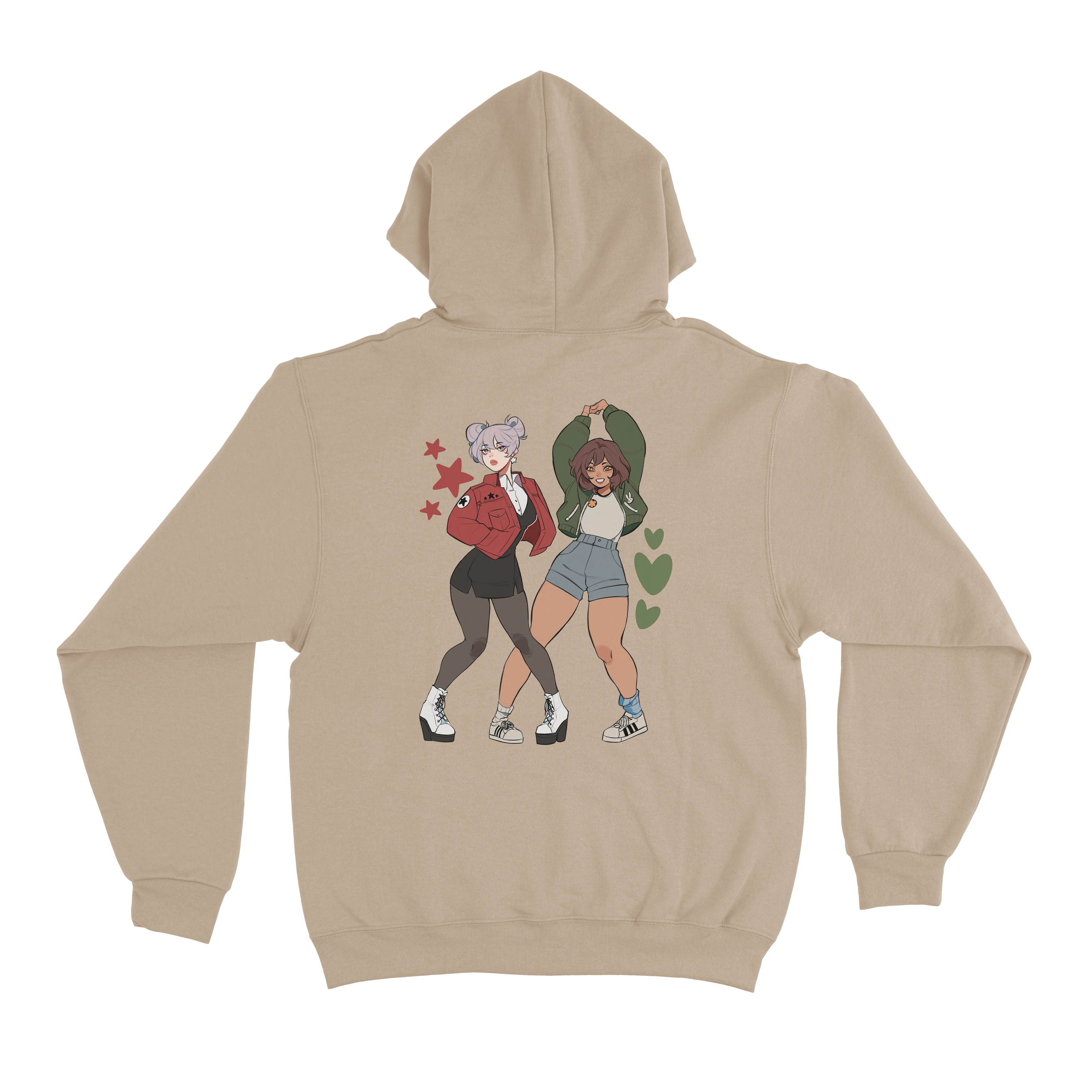 "Cool Girl" Fleece Hoodie Beige