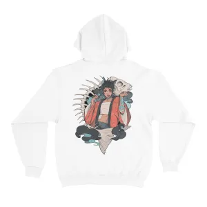 "Dead Cat Smoke" Basic Hoodie White